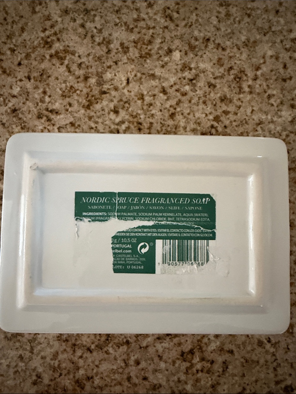 NWT🛁CASTELBEL NORDIC SPRUCE LARGE LUXURY 10.5 OUNCE BAR SOAP AND WHITE DISH - Picture 2 of 5